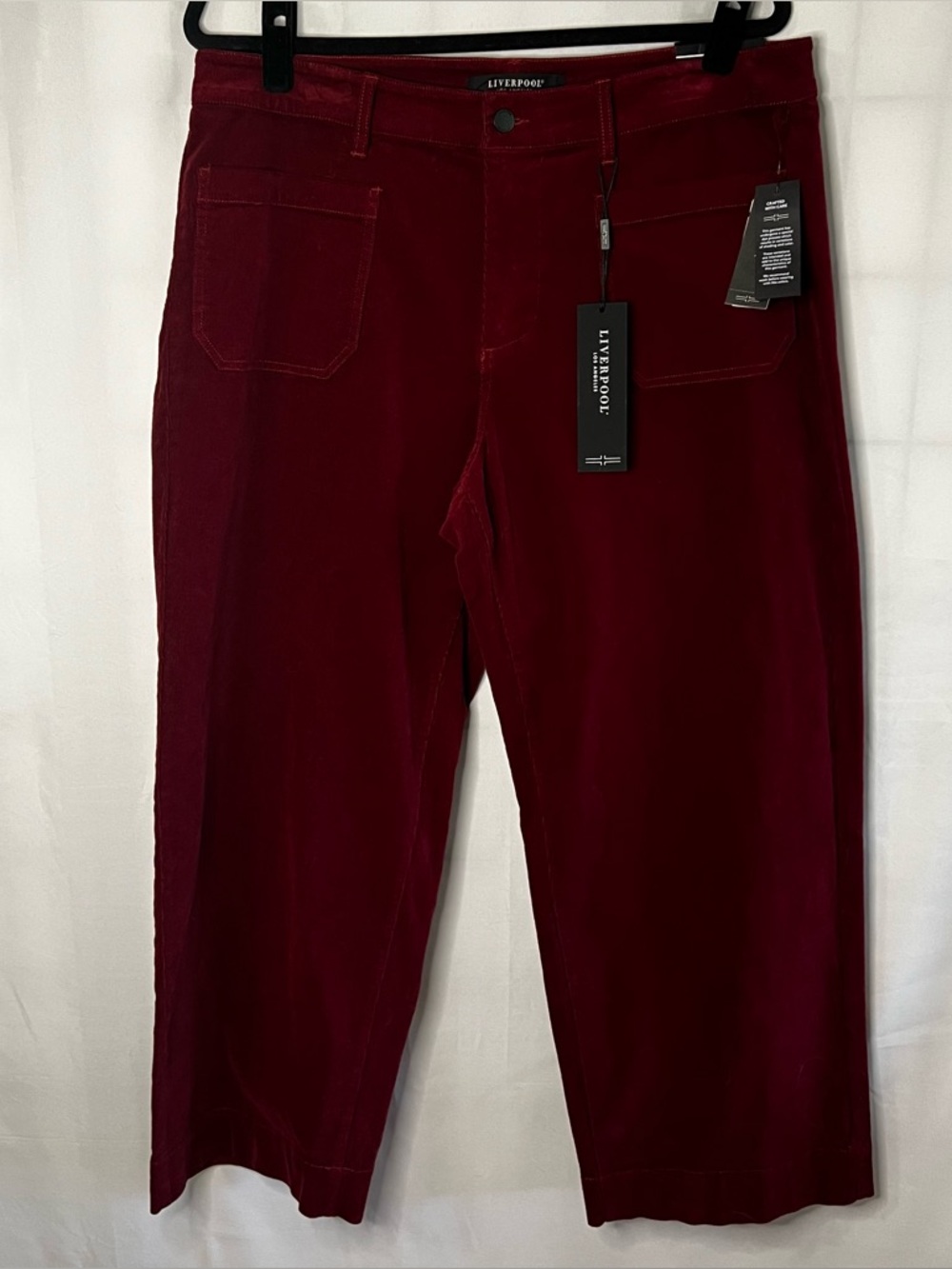 Liverpool Jeans Company Burgundy Corduroy Women's Trousers NWT
